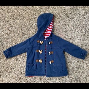 Baby Boden navy toggle coat 6-12 months